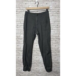 Pact Joggers Womens Medium Gray Organic Cotton Elastic Waist Zip Cuffs Pant